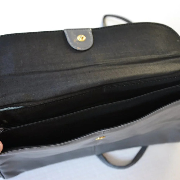 Vtg Grey Faux Leather Purse - Picture 5 of 12